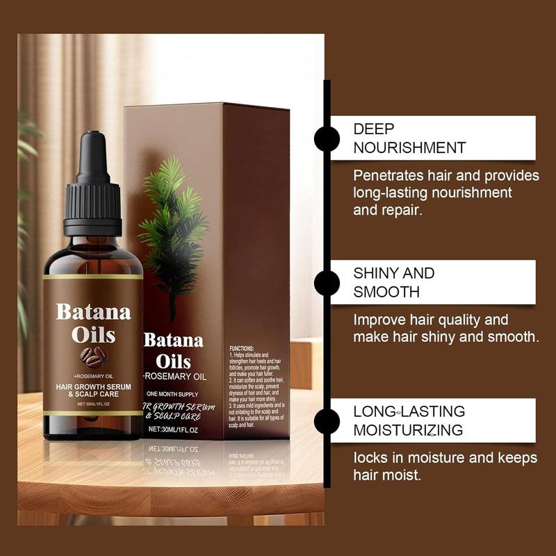 Batana Hair Growth Oil  - Nourish Scalp & Detox for Strong &Healthy Hair, Organic Batana Oil with Rosemary - Reduce Hair Loss & Detox Your Scalp (30 mL) Haircare Rosemary Oil