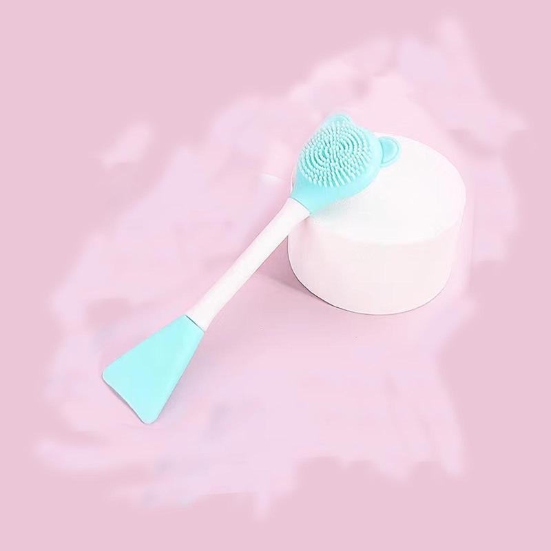 Silicone Face Massage Brush, Double-ended Face Scrubber, Facial Skin Care Brush, Great for Facial Pore Cleaning, Exfoliating & Face Massaging