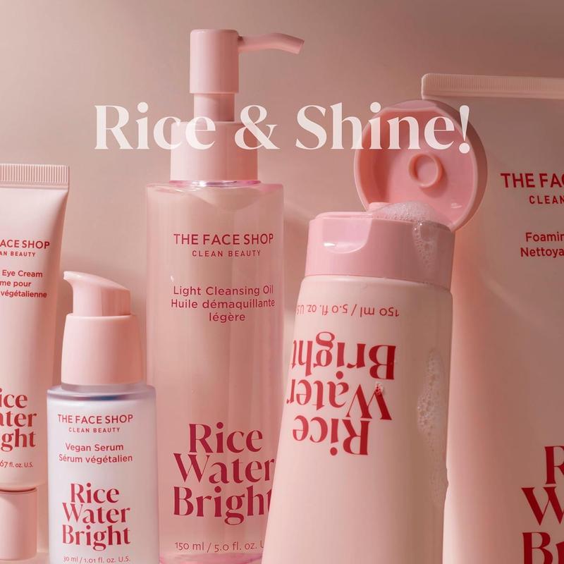 The Face Shop Rice Water Bright Vegan Cream, Instant Moisturization Quick-Absorbing Formula, Vegan, Rice Water Hydrating Moisturizer Moisturizing