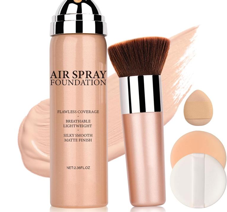 Airbrush Foundation Makeup Spray Full Coverage Foundation for Mature Skin,Long-lasting Airbrush Flawless Setting Spray,Waterproof Foundation for Smooth Radiant Skin (Natural Warm Porcelain)