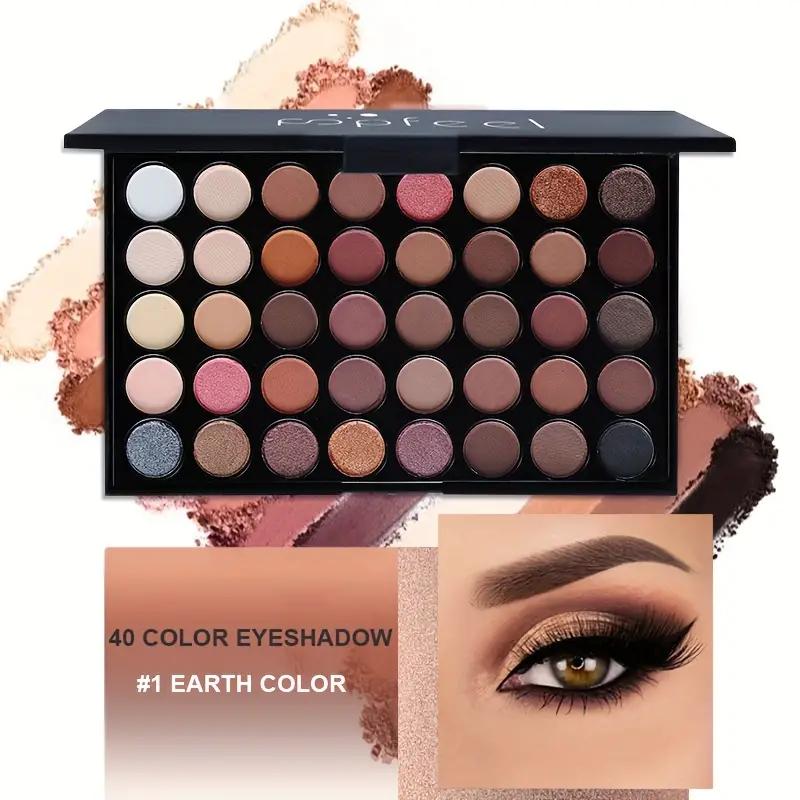 40-Color Eye Shadow Palette with Makeup Tools Eyeshadow Set Brush Eyeliner, Women cosmetic brushes eyebrow pencil full collection makeup kit