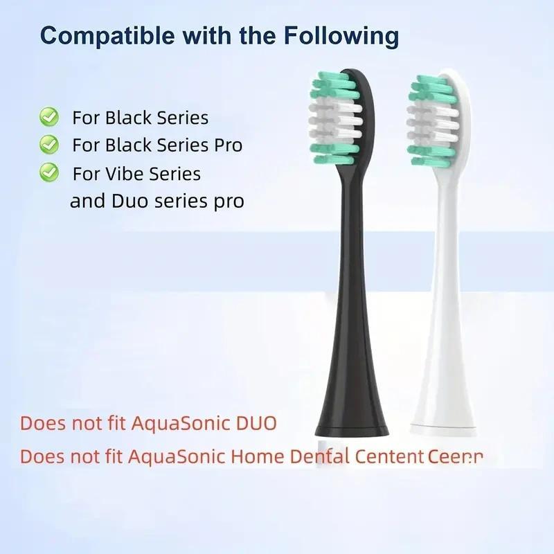 Replacement Toothbrush Heads, 8 Counts Soft Bristles Toothbrush Heads, Personal Care Accessories Compatible with AquaSonic Electric Toothbrush