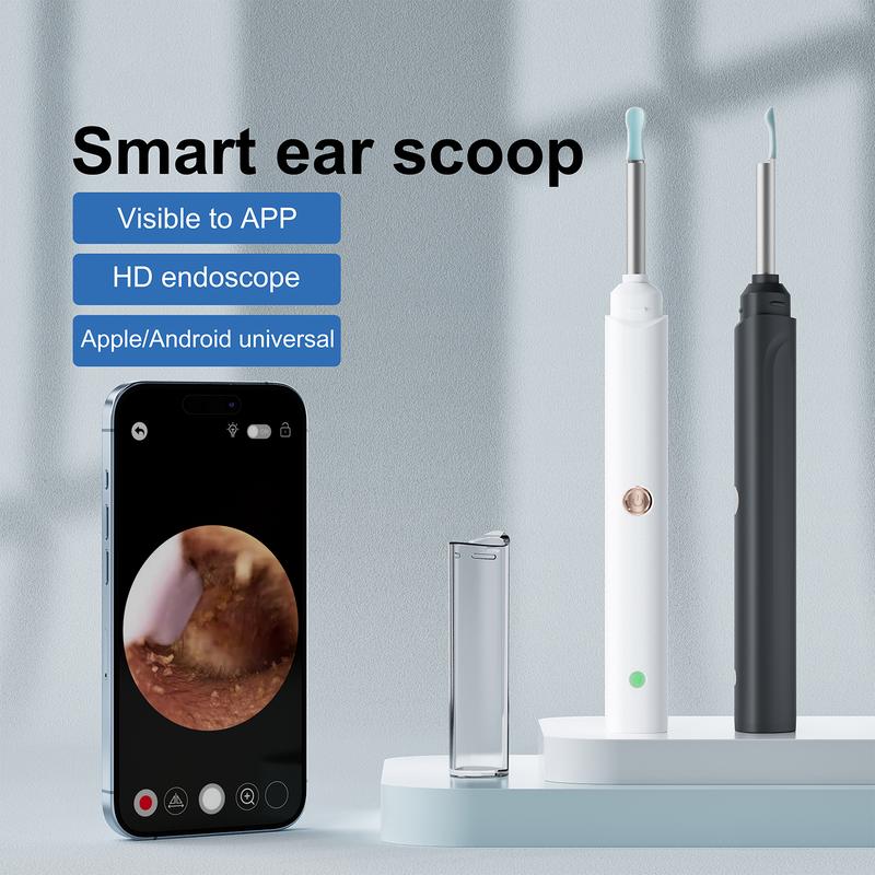 Visual HD Ear Cleaner with Camera, Waterproof Wireless Ear Wax Removal Kit with LED Light, 8-Piece Silicone Tip Set for Daily Ear Care