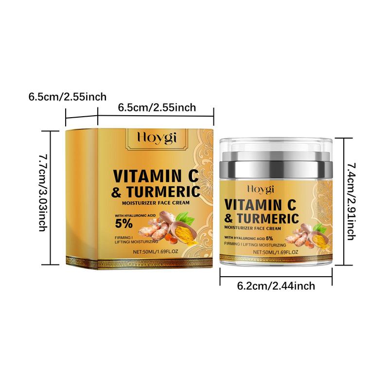 Vitamin C & Turmeric Face Cream, Moisturizing & Brightening Face Cream, Hydrating Face Lotion for Women & Men All Skin Types