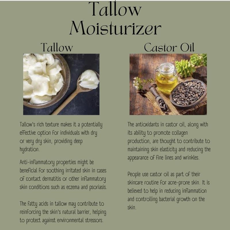 Tallow Moisturizer - Castor Oil - Grass Fed - Grass Finished lotion relief cream