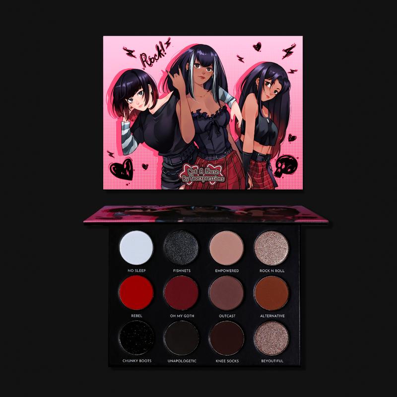 Not A phase Eyeshadow palette - Highly Pigmented Mattes and Shimmer Makeup, Red and Black Shadow