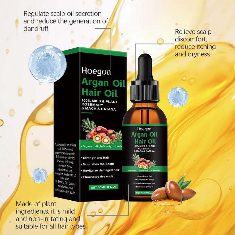 30ml Moroccan Argan Oil Hair Care Serum, 1 2 Counts Moisturizing Hair Oil for Dry & Damaged Hair, Hair Care & Styling Product for Women & Men