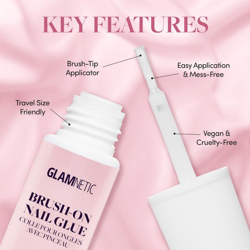 Glamnetic | Glue Duo Two Brush-on Nail Glues Bundle Damage-Free Application Nail Art Nail Care