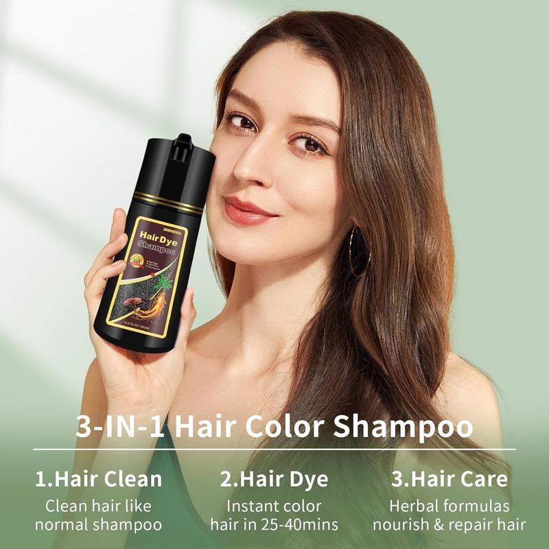 Dark Brown Semi-Permanent Hair Dye, Covering Grey Hair, Quick, for Home Use, Save Money, Time And Effort,   500ml  Ammonia free Natural Herbal Ingredients. hair dye shampoo