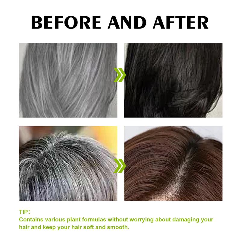 Brown Hair Dye Shampoo Gray Hair Coverage Natural Herbal Hair Color Shampoo 3 In 1 champu para canas Bowl Haircare Salon