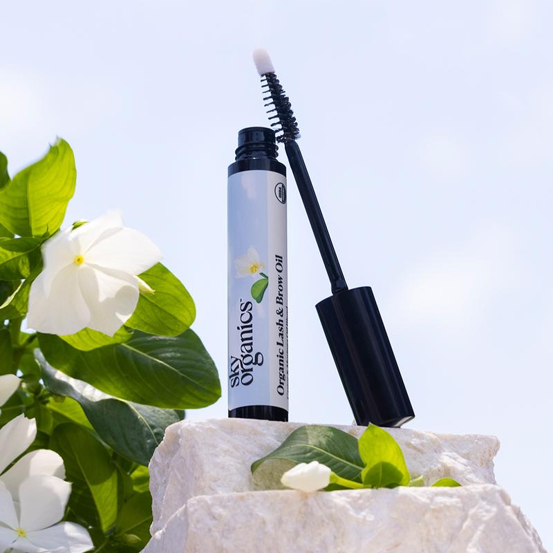 Sky Organics Eyelash Serum, Organic Lash & Brow Oil, Helps Support Thicker, Fuller-Looking Lashes & Brows, Organic Castor Oil, Moringa & Amla Oil