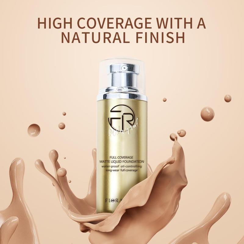 Long-lasting Foundation, Waterproof & Sweatproof Liquid Foundation, Lightweight & Flawless Makeup Base for Women