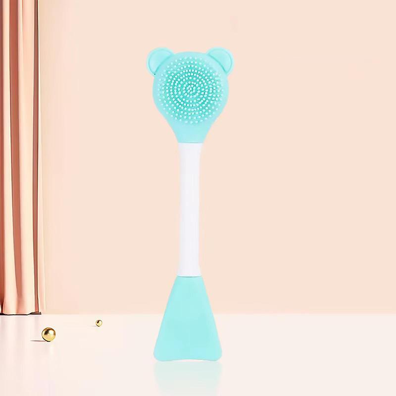 Silicone Face Massage Brush, Double-ended Face Scrubber, Facial Skin Care Brush, Great for Facial Pore Cleaning, Exfoliating & Face Massaging