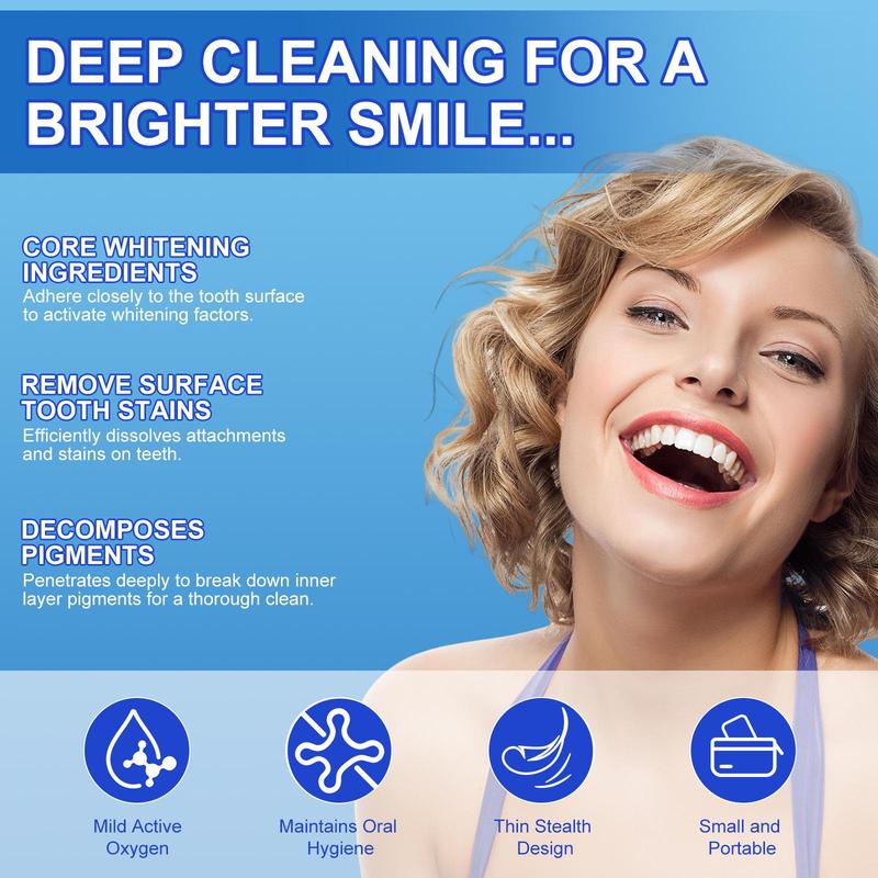 Advanced 9D Teeth Brightening Strips, 14pcs box Comfort Teeth Brightening Strips, Oral Care Strips for Men & Women, Dental Care Products for Home & Travel