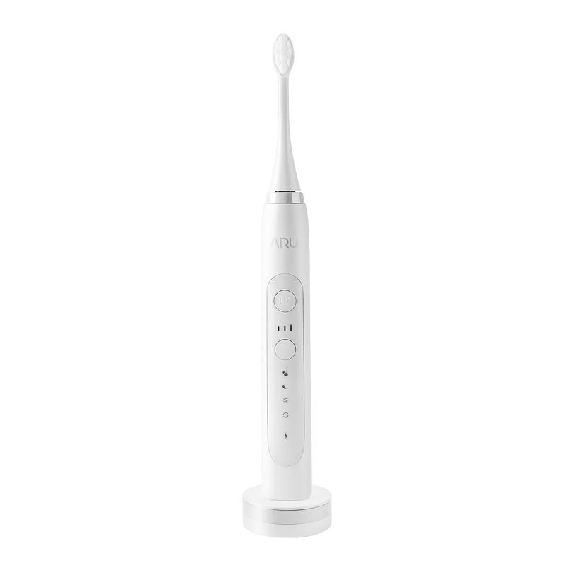 ARU Sonic Toothbrush Starter Kit: Oral Cleansing w  Travel Case, Mirror Mount, Charging Base | Ultra-Soft Bristles for Sensitive Teeth, ADA Approved