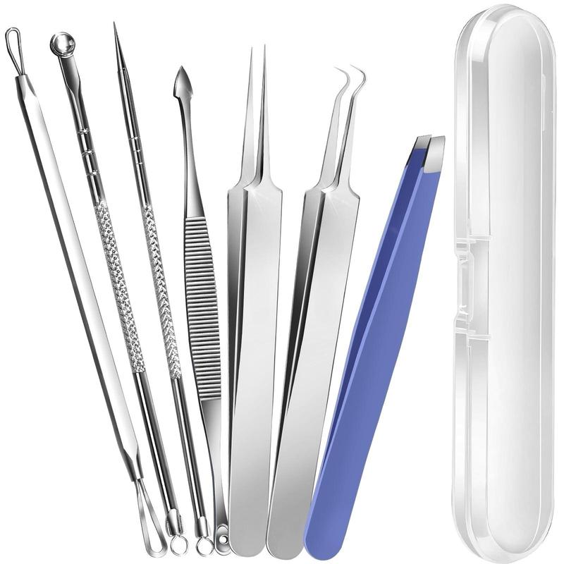 Blackhead Remover Tool Kit - Pimple Popper & Ingrown Hair Removal Set with Extractors and Tweezers for Effective Skincare Comfort