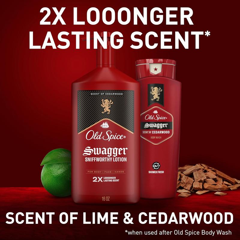 Old Spice Hand and Body Lotion for Men with All Skin Types, 24 7 Lightweight Moisturization with Amazing Scent, Instant Absorbtion, Swagger with Cedarwood Scent, 16 Oz no brand