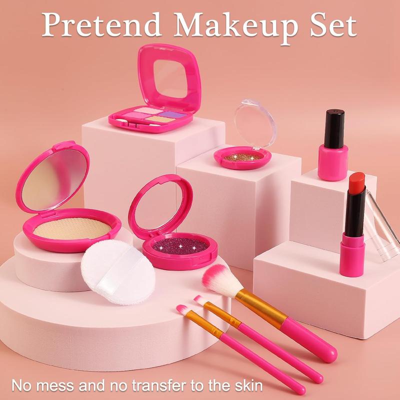 Christmas gift Pretend Makeup Kit for Girls – Unicorn Princess Purse Play Set, Toddler Toys & Gifts for Kids Ages 3-8, Fake Makeup