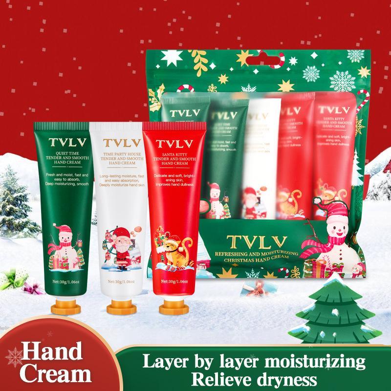 Christmas Limited Edition Hand Cream & Lip Balm Set, 10pcs Moisturizing Hand Cream & 6 Counts Lip Balm, Hydrating Hand Care & Lip Care Product