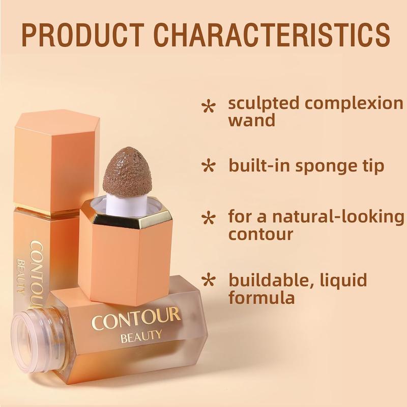 Liquid , Soft  Contour , Liquid Bronzer Face Concealer  Contouring with Cushion Applicator, Long Lasting Silky Face Contour  Bronzer Contouring  (101)