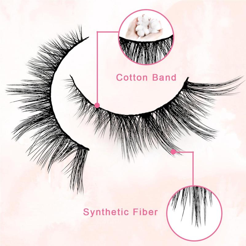 Cat Eye Style False Lash Clusters for 5 Pairs Wispy Cluster Lashes Strip Lashes for Women Girls, Individual Lashes Kits