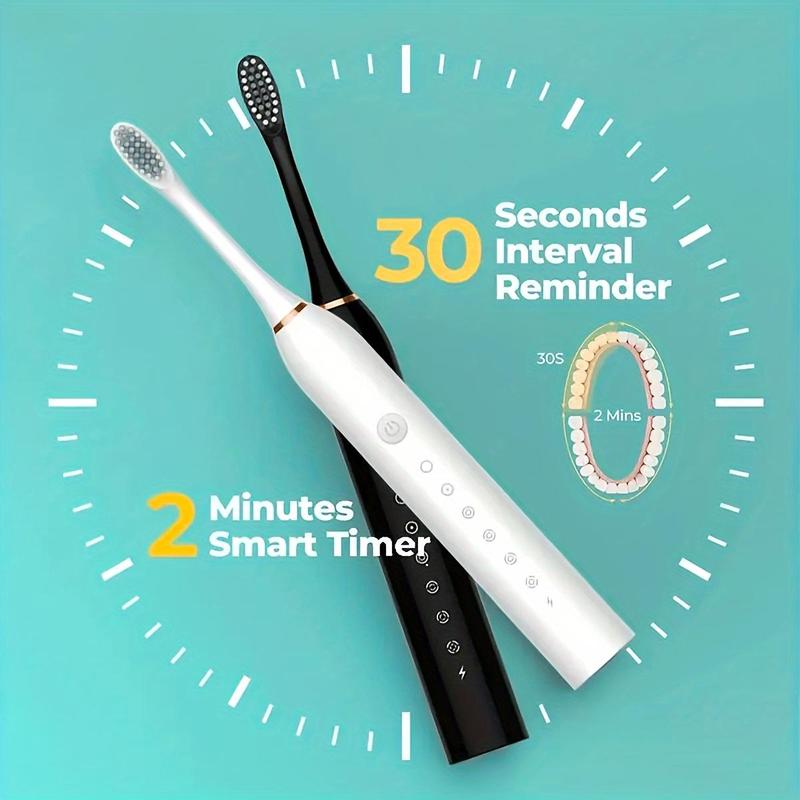 Electric Toothbrush Set, 1 Box Waterproof Rechargeable Toothbrush & Replacement Brush Heads, Oral Care Product for Adults,  Electric Toothbrush