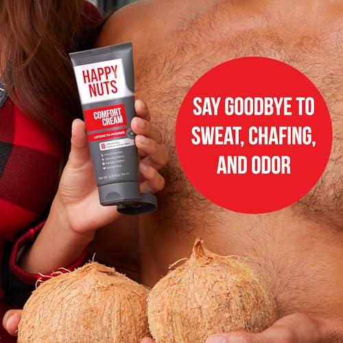 HAPPY NUTS Comfort Cream Deodorant For Men: Anti-Chafing Sweat Defense, Odor Control, Aluminum-Free Mens Deodorant