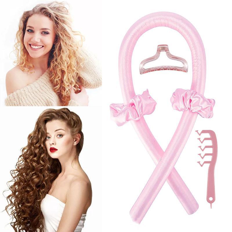 Heatless Curling Rod Headbands with Comb- Heatless Hair Curling Set, Styling Tools for Long Medium Hair Best For Natural Wave Soft Hair Roller for Women Girls Hair