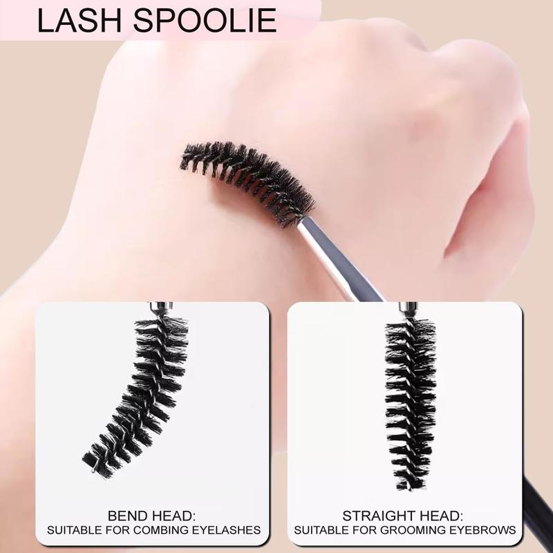 Eyebrow Brush, Professional Dual Angled Eye Brow Brush and Spoolie Brush Eyelash Comb Eyebrow Tool (Black)