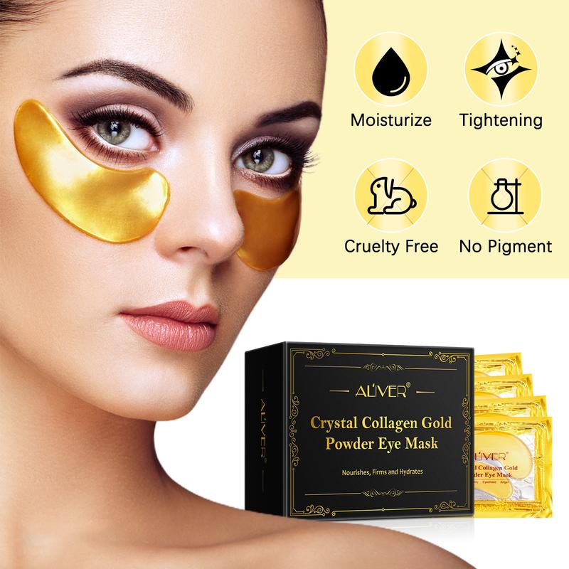 ALIVER 24K Gold Collagen Eye Masks (25 Pairs)-Under Eye Patches for Dark Circles and Puffiness, Bags, Wrinkles