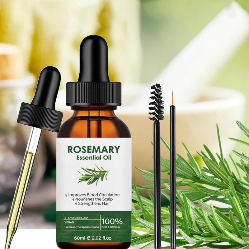 Organic Rosemary Essential Oil for Hair & Skin & Nails, 1 2 Counts Pure & Natural Essential Oil, Body Care Massage Oil for Home & Spa