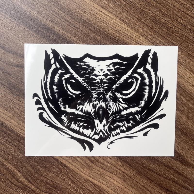 1 set of 5 temporary owl tattoos, fake tattoos, men's temporary tattoos, disposable tattoos, and horror tattoos