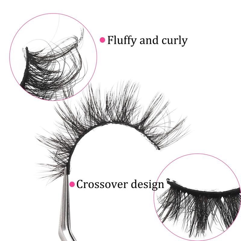 Natural Looking Fluffy False Eyelashes, 10 Pairs Reusable Wispy Faux Cluster Lashes, Volumized False Eyelashes for Women and Girls Eye Makeup Enhancement, Christmas Gift