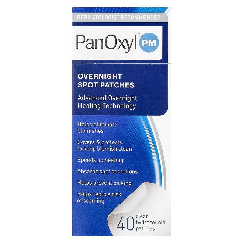 PanOxyl PM, Overnight Spot Patches, 40 Clear Hydrocolloid Patches