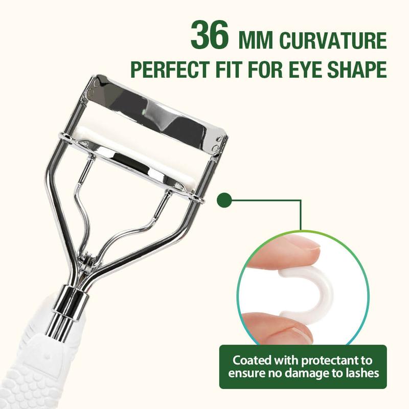 KEYYOU Eyelash Curler With Comb False Eyelashes Accessory Best Professional Tool for Lashes Curls Comfort Grip and Wide Curvature for All Eye Shapes