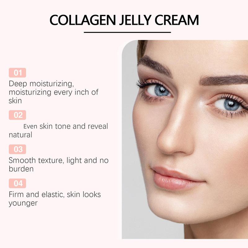 Collagen Jelly Cream for Deep Moisturizing & Reduce Dryness & Even Skin Tone, Soothing Moisturizing Cream for Women & Men, Moisturizer for All Skin Types