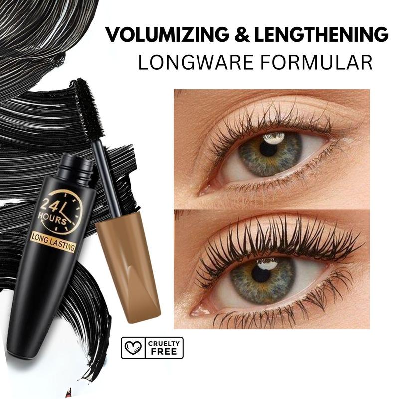 Long Lasting Waterproof Mascara, 1 Count Natural Curl Eyelashes Mascara, Eyelashes Lengthening Volumizing Defining, Professional Eye Makeup Products, Cosmetic Gift, Christmas, Christmas Gift