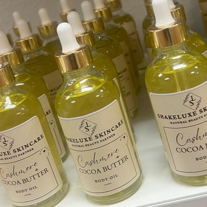 Shakeluxe Skincare Cocoa Butter Cashmere Body Oil - Moisturizing Body Care