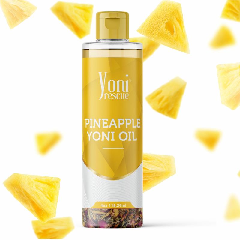 Pineapple Yoni Oil, 4 oz, with Apricot, Jojoba, Avocado Oils & Vitamin E Oil, Fast-Absorbing, Nourishes and Hydrates Skin, Skin Repair, Body Care, Ideal for All Skin Types, 4oz, Pineapple Scented Fragrance Moisturizer yoni careproduct