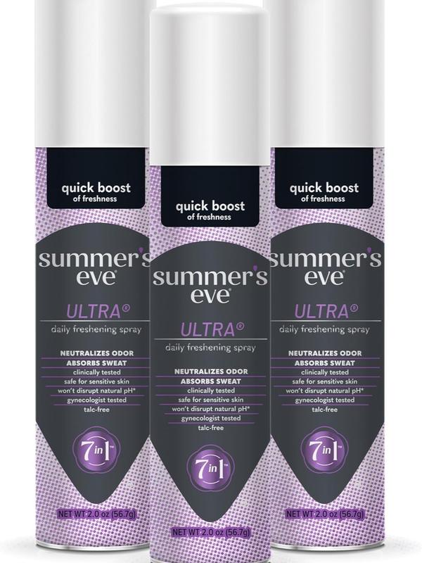 Summer's Eve Ultra Daily Active Feminine Spray, 2 oz, 3 Pack for Women's Comfort