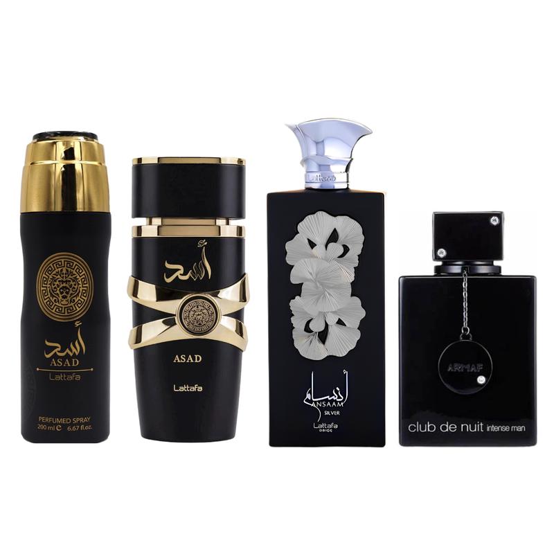 CLUB DE NUIT + ASAD + ANSAAM SILVER + ASAD DEODRANT (4PC GIFT SET) Body Care Comfort