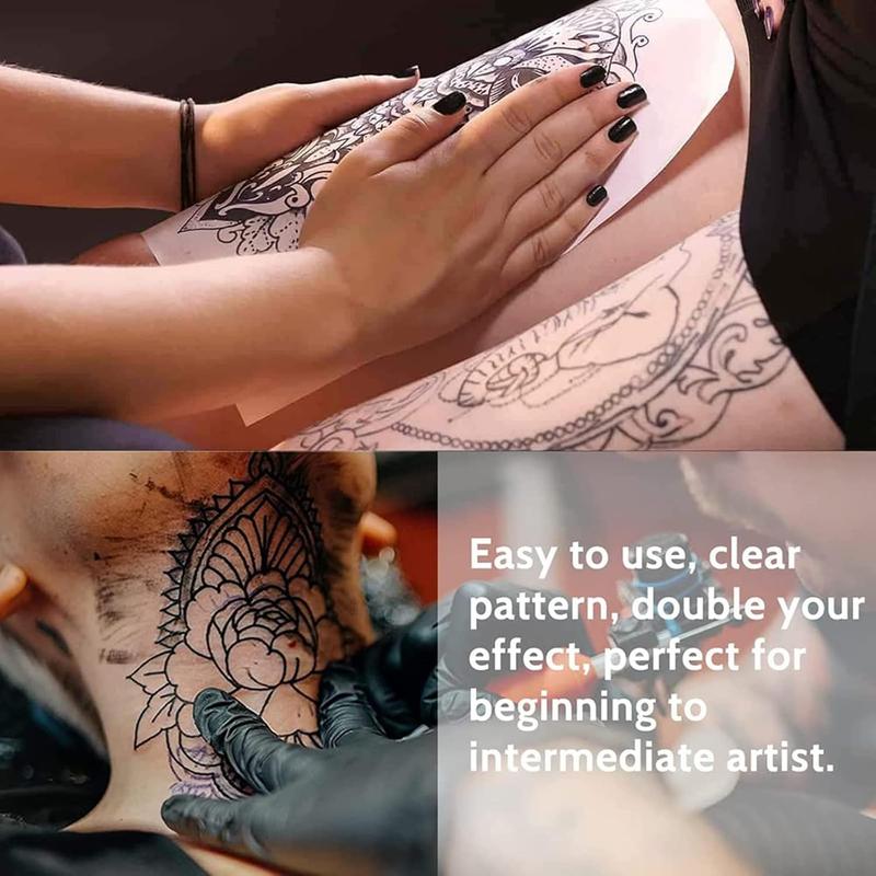 Trending! Tattoo Practice Skins with Transfer Paper - 30counts Kit! Consisting of 10counts Blank Tattoo Skin Practice (8*6In) and 20counts Thermal Stencil Transfer Paper (A4 Size, 4 Layers).