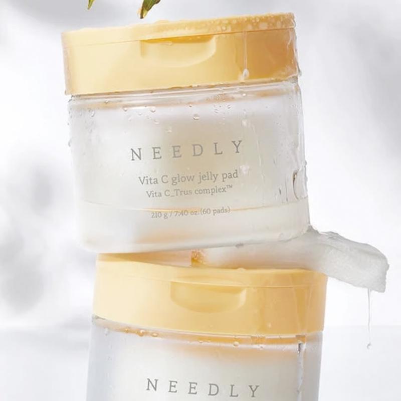 NEEDLY - Vita C Glow Jelly Pad (60 pads) | Brightening Toner Pads for Dark Spots, Hyperpigmentation