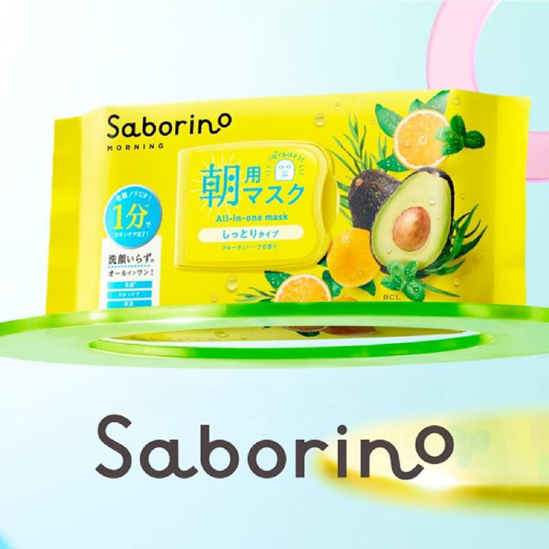 BCL - Saborino Morning Face Mask 309ml | 1-MINUTE SHEET MASK CLEANSES, TONES & HYDRATES, MADE IN JAPAN