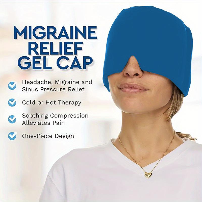 Migraine Relief Gel Cap, 1 2 Counts Wearable and Reusable Cold Pack Care Cap, Eye Cover, Halloween Ice Headache Wrap for Puffy Eyes, Tension, Sinus, Christmas Gift