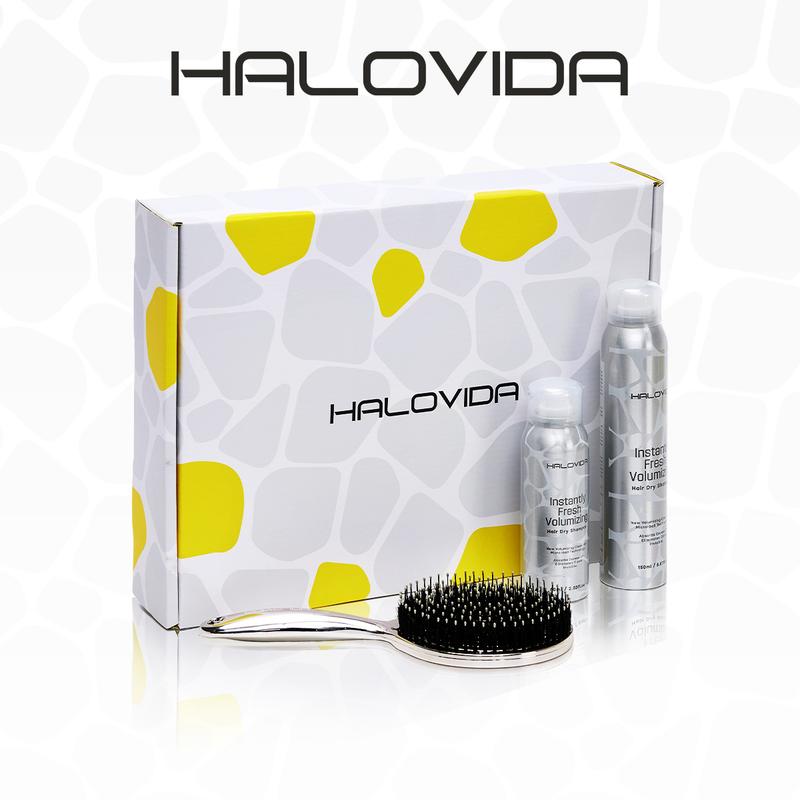 HALOVIDA Instant Fresh Volumizing Dry Shampoo Gift Set with Anti-Static Hollow Brush - Christmas Gift Perfect Hair Refresh Kit for Volume, Oil Absorption, and Quick Styling