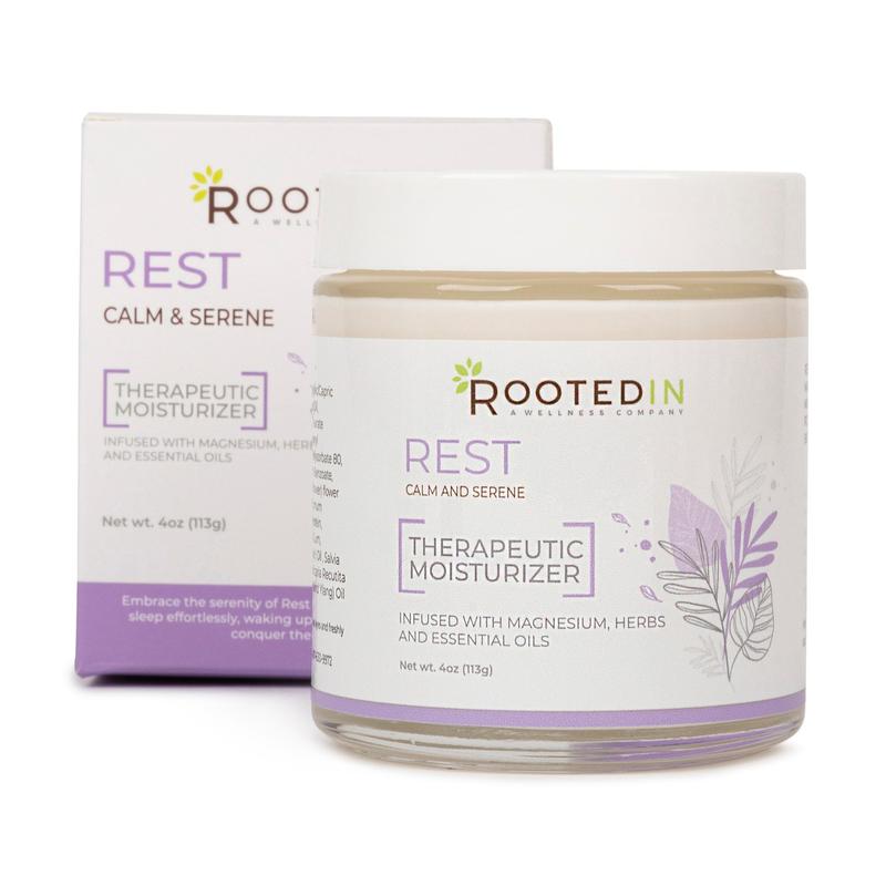 Rooted In Magnesium | Rest Cream Deep Sleep, Twitching Legs & Discomfort, High Concentration Magnesium, Safe & Effective Natural Sleep Remedy | No Morning Grogginess | Calm Cream Magnesium Lotion for Kids Body Care magnesium body Relief Cream