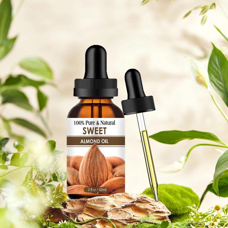 60ml Almond Oil, 1 Count Multifunctional Natural Oil for Face, Body, Hair, Skincare Essence for Women & Men