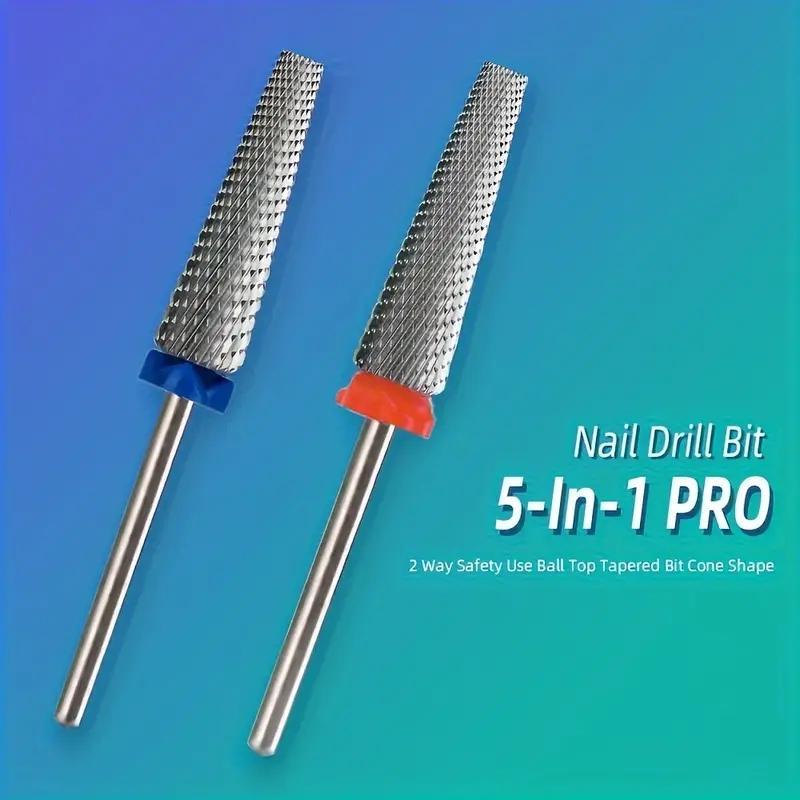 5 in 1 Nail Drill Bit, 1 Count Safety & Fast Nail Polishing Tool, Nail Art Polishing Tool, Manicure & Pedicure Tool for Home & Salon Use