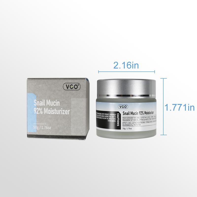 **VGO Snail Mucin 92% Moisturizer | Baba De Caracol Restorative Daily Face Gel Cream for Dry & Sensitive Skin, 50g   1.76oz | Oil Control | Gentle Hyaluronic Skincare | La Roche Deep Hydration | Chemical Exfoliation | Ordinary Gel B3 Hydrating Cream